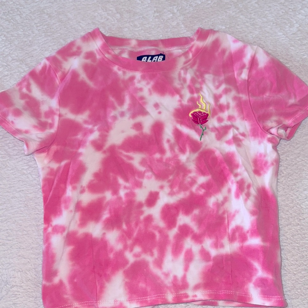 Small Pink and White Tye Dye Tee
